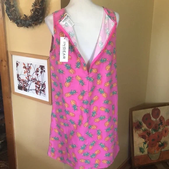 INGEAR RESORT sz XXLarge Pineapple Graphic Tankdress Beach Resort Summer $59 NEW - Picture 5 of 16